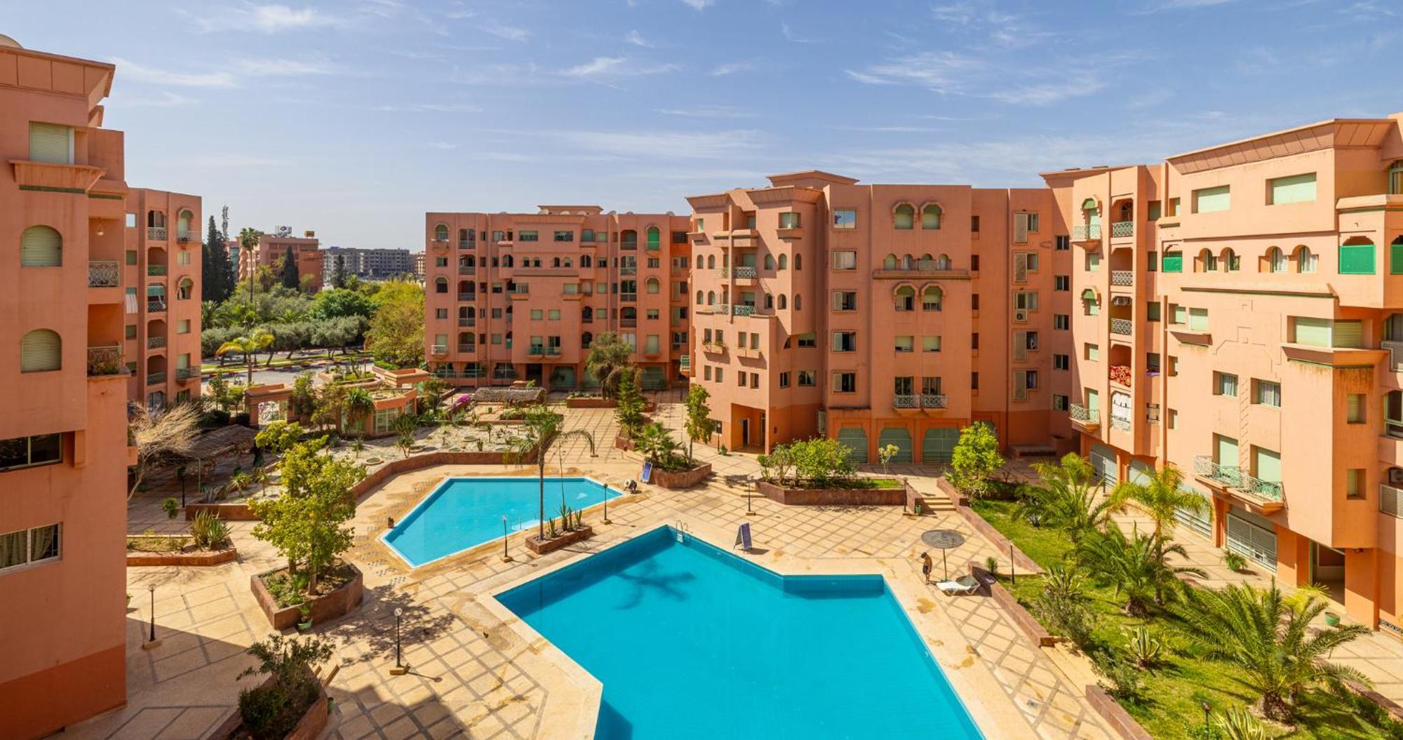 Charming 2-Bed Oasis Pool View Apartment Marrakesh Luaran gambar